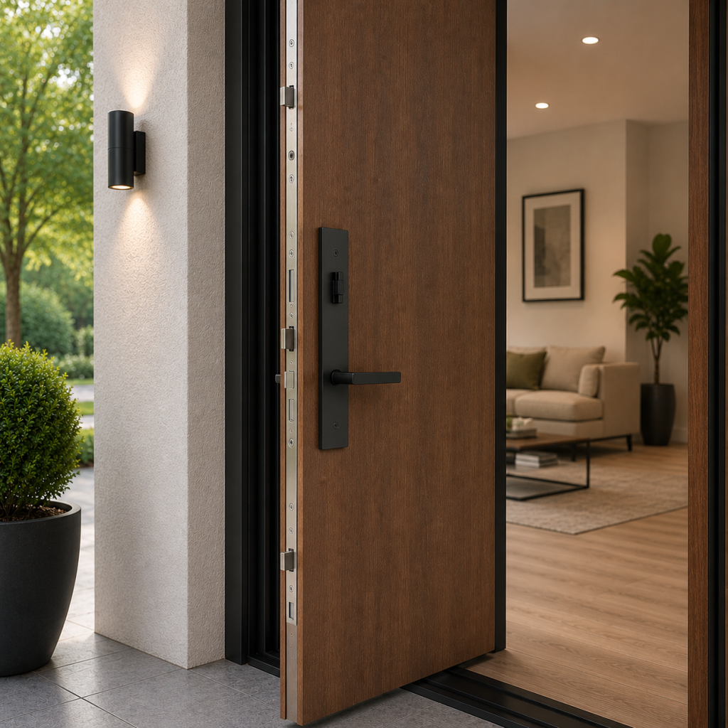Door with north american GU type multipoint lock